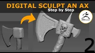 🪓ZBrush Ax Sculpting | Part 2 | Importing OBJs, Detailing, and PBR Rendering