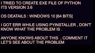 PYINSTALLER PROBLEM