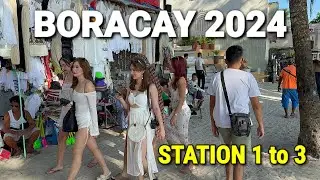 4K 🇵🇭 Boracay Philippines 2024 - FULL WALKING TOUR of Boracay White Beach Station 1, 2 & 3