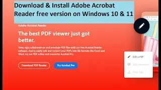 How to Download & Install Adobe Acrobat Reader free version on Windows 10 &  Windows 11