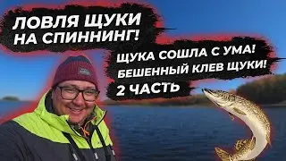 Бешенный клев щуки. Рыбалка на щуку с лодки. fishing. Рыбалка на воблер. ловля. Часть 2