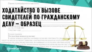 Ходатайство о вызове свидетелей по гражданскому делу — образец