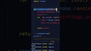 Random String generator in python #blueterminal #shorts