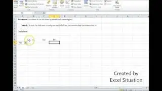 Excel adding a drop down / combo box