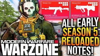 WARZONE: EARLY SEASON 5 RELOADED UPDATE PATCH NOTES! Huge DOWNLOAD Info, Gameplay Changes, & More!