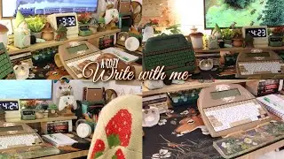 Write with me 🌱🍄 1 hour real time writing session | Alphasmart typing and analog note taking