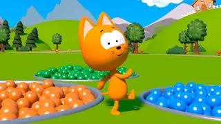 Learn Colors - Pools With Colored Balls - Meow Meow Kitty Kote Games for Kids