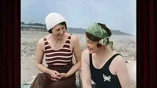 At the Beach c.1929 England: Brought To Amazing Life