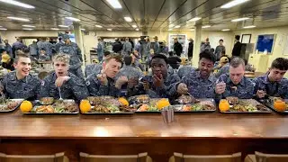 British Students go to a Korean Aircraft Carrier Cafeteria!!