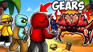 Defeating the CRAB BOSS with ONLY GEARS in The Strongest Battlegrounds