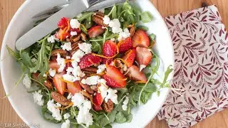 Strawberry Goat Cheese Arugula Salad Recipe -  Eat Simple Food .com