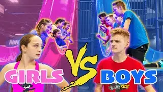 GIRLS vs BOYS Ninja Kidz Action Park Challenge!