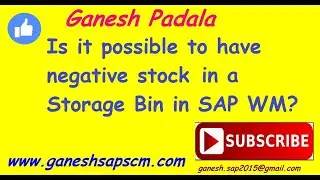 Is it possible to have Negative Stock in a Storage Bin in SAP WM? |storage bin | Warehouse | Online