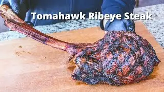 Tomahawk Ribeye Steak | Grilled Tomahawk Ribeye on Charcoal Grill