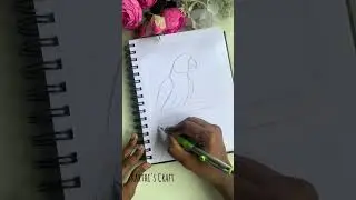 How to draw a Parrot in Easy Way 🦜#shortsfeed #shortsvideo #drawingeasy #tutorialtamil