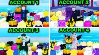 I ran 4 Accounts With 4 Fruit Notifiers for 24 HOURS Straight.. Blox Fruits Roblox