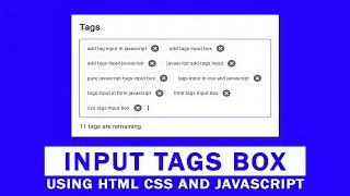 Make Add Tags Input Box in HTML CSS And JavaScript | Tags Input in JavaScript