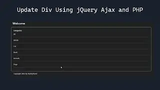 Update Div Using jQuery Ajax and PHP