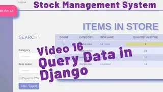 16 STOCK MANAGEMENT SYSTEM - HOW TO QUERY DATA IN DJANGO - How to search data in django