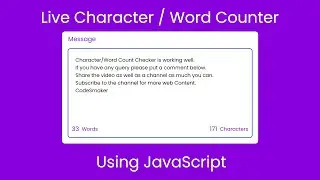 Live Character / Word Count Checker using HTML, CSS and JavaScript | @CodeSmoker