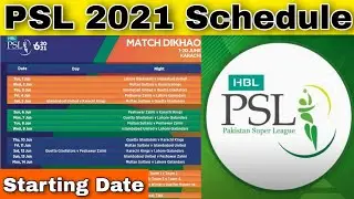 PSL Schedule 2021 | New Starting Date | New Schedule | IPL 2021 | 