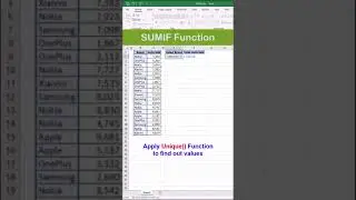How to use SUMIF and Unique Function in Excel 