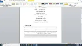 How to write CV in MS Word