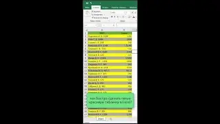 ✅Красивая табличка в Excel за пару секунд  #shorts