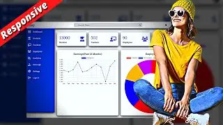 Responsive Admin Dashboard Using HTML CSS & JavaScript with Chats & Graphs || Cool Admin Dashboard