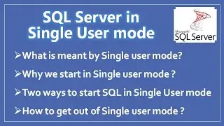 How to Start SQL server in Single user mode || Ms SQL