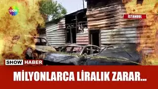 8 araçla 1 iş yerini cayır cayır yaktı!