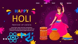 React Material Ui | website page design | React Tutorial 2023 Holi web page design 