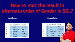 How to Sort the result in alternate order of Gender in SQL | SQL query