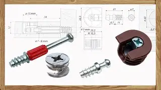 Cam Lock with Threaded Length Dowel and Connectors with Bolts (Rafix) -  drawing for installation