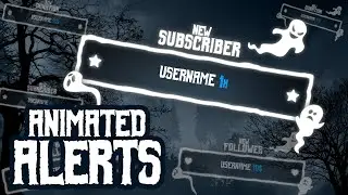 Horror Twitch Alerts | 6x Animated Horror Halloween Ghost Stream Alerts in 2 Versions