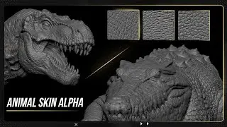 How To Detail Any Animal Skin In Zbrush (Realistic Skin Alpha For Zbrush )