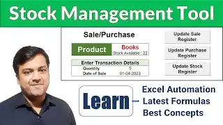 Build Stock Management Tool with Fully Automated Sales, Purchase and Stock Register (in Excel)