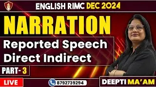 Narration | Best RIMC Online Classes | English Class | RIMC Dec 2024 | RIMC Online Coaching