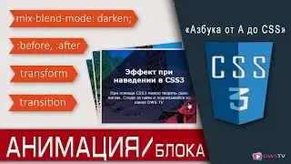 CSS Анимация за 6 минут. Animation при наведении в CSS3/HTML