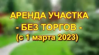 Аренда земельного участка — без торгов с 1 марта 2023 года