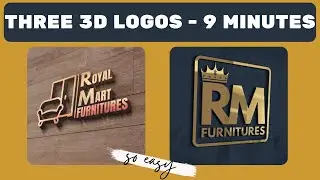 Three 3D Furniture Manufacturers Logos in 9 min - Canva/Photopea