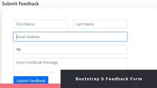 Feedback Form Using Bootstrap 5 | Submit Feed Form Using PHP  | Responsive Feedback page in 2021