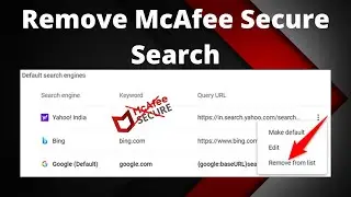 Change McAfee Secure Search