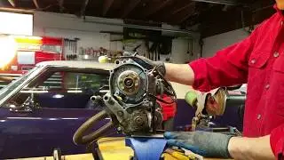 Very simple yet useful DIY dirtbike engine stand on workbench