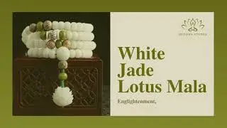 White Jade Bodhi Seed Lotus 108 Mala Beads