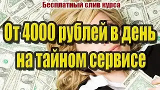 От 4000 рублей в день на тайном сервисе. Слив курса