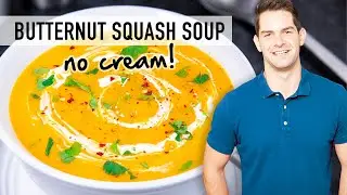 How to make Butternut Squash Soup from Scratch without Cream #Ad