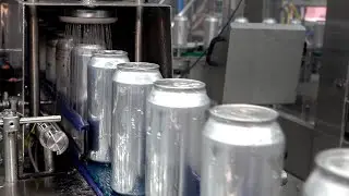 Interesting Canned Beer Mass Production Factory. Process of Making Limited Edition Tottenham Beer