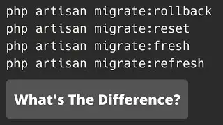 Laravel Migrate: (Re)fresh, Rollback, or Reset?