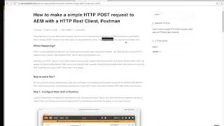 How to make a simple HTTP POST request to AEM with a HTTP Rest Client, Postman